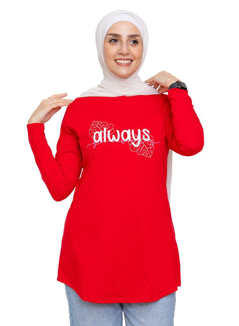 Racing Red Printed Long - Sleeve Design 29 - Khotwh